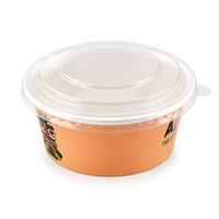 Bol en papier kraft personnalisé avec logo, 750 ml, jetable, robuste, biodégradable, anti-fuite, 1100 ml, fourni par l'usine