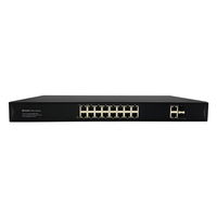 Yüksek kaliteli tam gigabit 16 port ağ anahtarı 2 sfp ve 2 uplink poe + + anahtarı