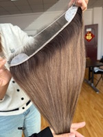 SHY HAIR Expédition immédiate HD 12*2 Compléments capillaires pour la ligne des cheveux, couleur naturelle, cheveux humains vierges bruts pour femmes souffrant de calvitie frontale