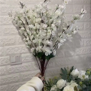 Meilleure vente de fleurs de pêcher artificielles rose blanc soie fleur de pêcher branche décorative bouquet de fleurs de pêcher pour mariage - Product Image 3