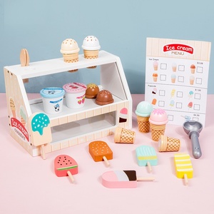 Jouets de cuisine pour enfants, boutique de crème glacée, cadeau, comptoir à crème glacée en bois écologique, ensemble de jeu éducatif pour enfants unisexes - Product Image 5