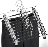 Cintres métalliques multifonctionnels réglables pour pantalons et jupes, avec pinces, pour rangement de garde-robe, prix direct usine