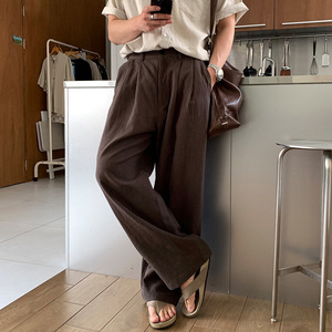 <span class=keywords><strong>Pantaloni</strong></span> in <span class=keywords><strong>Lino</strong></span> da Uomo, Traspiranti in Cotone, Estivi, a Gamba Dritta, Tinta Unita, con <span class=keywords><strong>Elastico</strong></span> in Vita, Casual, Personalizzabili - Product Image 3