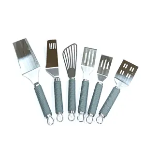 Manufacturer Stainless Steel Serrated Turner Cookware Sets BBQ Cooking Spatula Home And Kitchen Gadgets