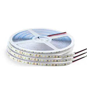 Esnek SMD 2835 Led şerit işık 12V 24V 120 240 metre başına kapalı tek renk beyaz sıcak beyaz şeritli LED lambalar ev dekor için