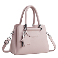 Sac fourre-tout structuré en cuir PU imperméable de couleur unie pour femme avec fermeture éclair, poignée supérieure et breloque étoile, bandoulière