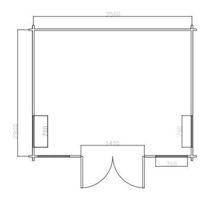 Abri <span class=keywords><strong>de</strong></span> jardin extérieur confortable 3,5x2,8m en bois anti-corrosion, studio <span class=keywords><strong>de</strong></span> jardin multifonctionnel, bureau <span class=keywords><strong>de</strong></span> jardin, atelier d'art - Product Image 3