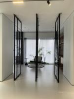 Porte Pivotante Multi-panneaux en Verre pour Intérieur, Salle de Bain et Hôtels – Porte Commerciale en Alliage d'Aluminium et Verre