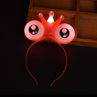Serre-tête scintillant motif grenouille mignonne, couronne ornée de strass, diadème pour fête, design œil d'alien lumineux LED amusant