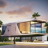 Maison Modulaire en Acier Préfabriquée de Luxe à 3 Chambres, Assemblage Rapide, Extensible, Conteneur Intelligent, Bureau Portable, Préfabriqué Élégant