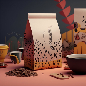 Có thể tái chế bốn bên tám bên con dấu đáy phẳng bao bì thực phẩm ăn nhẹ Mylar đứng lên khóa zip túi cà phê có van và dây kéo - Product Image 3