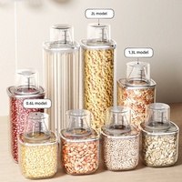 Contenants Alimentaires en Plastique Transparent Anti-Odeur Hermétiques avec Couvercle Gradué 0,5-1L pour Stocker Céréales, Noix et Aliments Secs en Cuisine