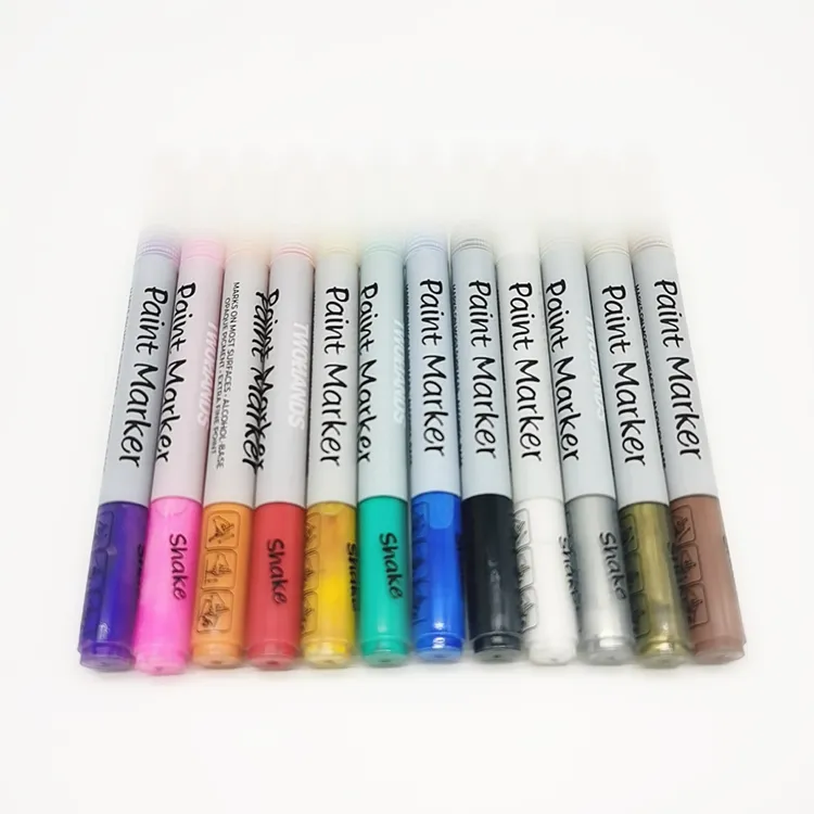 12 màu sắc Acrylic sơn Markers Pen Set