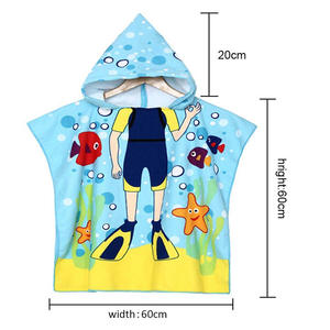 Serviettes <span class=keywords><strong>de</strong></span> <span class=keywords><strong>bain</strong></span> <span class=keywords><strong>de</strong></span> plage à capuche imprimées sur mesure, animaux absorbants ultra doux pour enfants et adolescents - Product Image 2