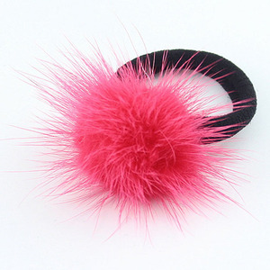 Suihyuan-élastique pour cheveux, en fourrure véritable, lot de 2 boules de vison, couleur unie pour les filles - Product Image 1