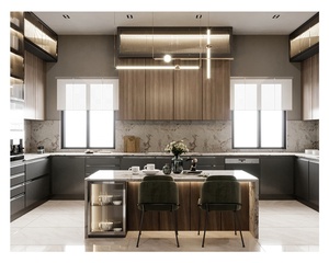 A multi laca do armazenamento ou o projeto moderno do revestimento derrubam o canto mágico para o estilo moderno da mobília do armário de cozinha - Product Image 1