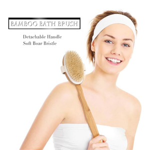 Brosse de douche exfoliante en poils de sanglier naturels CF, bambou, détachable, 16 pouces, drainage lymphatique, cellulite, circulation sanguine - Product Image 6