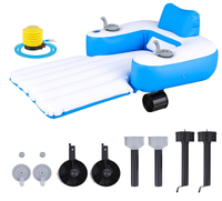 Chaise longue gonflable motorisée pour piscine, flotteur électrique avec porte-gobelets, radeau en PVC pour adultes, piscine
