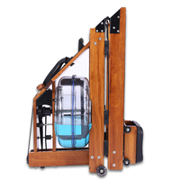 Rameur à eau pliable en bois avec résistance à l'air, modèle LM-1043, 45 kg, pour usage domestique et commercial, garantie 1 an