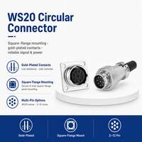 Prise aviation basse fréquence WS20 mâle-femelle de type signal pour équipement audio et éclairage de scène