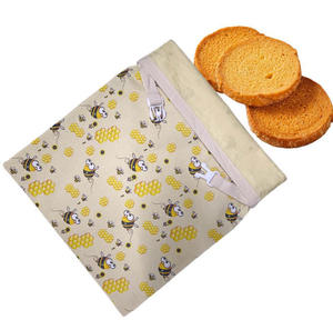Sacs de conservation recyclables en coton biologique doublés de cire d'abeille de 17 po x 13 po pour le levain et le pain fait maison - Product Image 2