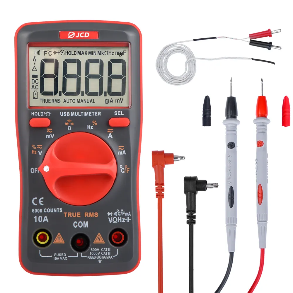 Nuovissimo multimetro digitale UM616 con carica USB 6000 conteggi Auto con display digitale di tensione AC/DC per elettricista Tester UM16