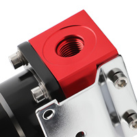 MaXpeedingrods Kit Regulator Tekanan Bahan Bakar, Regulator Kit Universal Dapat Disesuaikan + Pengukur 100psi-6AN Hitam & Merah