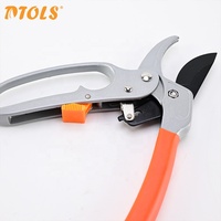 Professional SK5 Steel Ratchet Pruning Shears-DIY Industrial PTFE Coated Labor-saving Garden Scissors Non-slip Handle for Plant