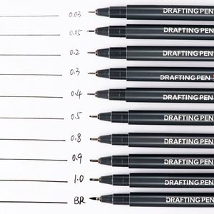 Ensemble de 11 stylos manga à pointes fines, encre noire, feutres fins pour le dessin, la calligraphie, le croquis et le traçage - Product Image 3