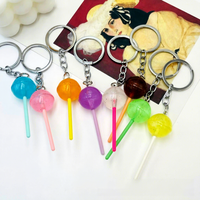 Porte-clés lumineux 3D coloré en plastique, motif sucette de dessin animé, étanche, léger, adorable, pour hommes et femmes, pendentif de sac à main, cadeau