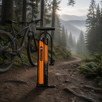 Pompe à air pour vélo à double cylindre 120 Psi pour pneus de VTT, pompe à air haute pression pour vélo avec manomètre et valve universelle