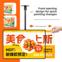 Boîte lumineuse LED ultra-mince carrée 12V à fixation murale pour enseignes de magasins de thé au lait et restaurants