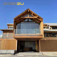 Casa de Madera con Vigas de Bambú Prensado, Contenedor Habitacional, Casas de Bambú Plegables, Casa Modular de Bambú Desmontable