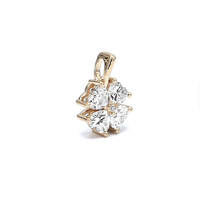 Pendentif trèfle à quatre feuilles en diamant de laboratoire, or jaune massif 18 carats, forme cœur, charme en diamant de laboratoire, bijoux fins de luxe pour femmes