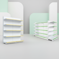 GU JIU Étagère gondole métallique double face légère sur mesure avec revêtement en poudre époxy pour magasin de détail, installation rapide