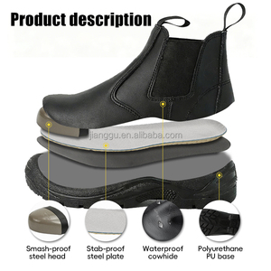 Рабочие защитные ботинки со стальным носком, защита от ударов и проколов, из кожи личи, с сетчатым верхом, подошва из полиуретана, для промышленных работ и защиты труда - Product Image 2