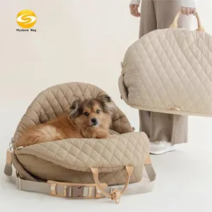 顶级设计旅行大容量便携式狗猫宠物袋汽车座椅托架屋