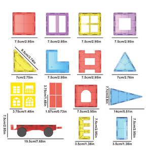 유아 아동용 교육 완구 DIY 자석 블록 세트, 투명 마그네틱 빌딩 블록 타일 어린이 자석 타일 장난감 - Product Image 2