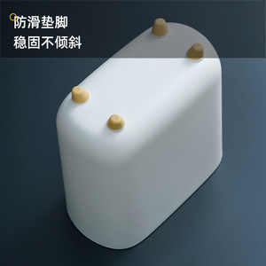 Oval Bathroom Trash Can With Push Button Lid Indoor Waste <b>Bin</b> For Household Use - Product Image 5