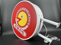Enseigne publicitaire rotative LED personnalisée, boîte lumineuse publicitaire ronde en acrylique LED, enseigne lumineuse extérieure pour magasin