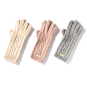 Manoplas de Lujo para Mujer, Color Caqui, Invierno, Sin Dedos, Ecológicas, <span class=keywords><strong>100</strong></span>% Lana Cachemira, Tejidas, Cálidas, Cómodas, de Alta Calidad - Product Image 3