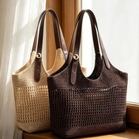 Sac fourre-tout en paille tressée, best-seller transfrontalier, style décontracté et bohème, sac à bandoulière, sac à main, sac sous le bras, sac tissé urbain