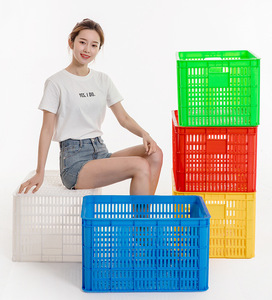 Caja de Plástico de Malla Resistente y Reutilizable para Almacenamiento de Frutas, Caja de Transporte - Product Image 1