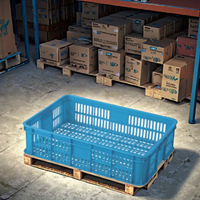 Caisses en plastique en maille HDPE de haute qualité, boîte solide, couleur personnalisée, stockage efficace des fruits, marque JINDU, MOQ 610x420x360mm