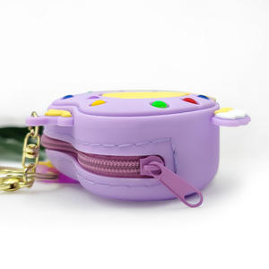 Adorable Monedero de Silicona con Forma de Corazón, Estilo Macaron, con Llavero y Colgante, Color Personalizado, Mini Monedero para Niños - Product Image 2