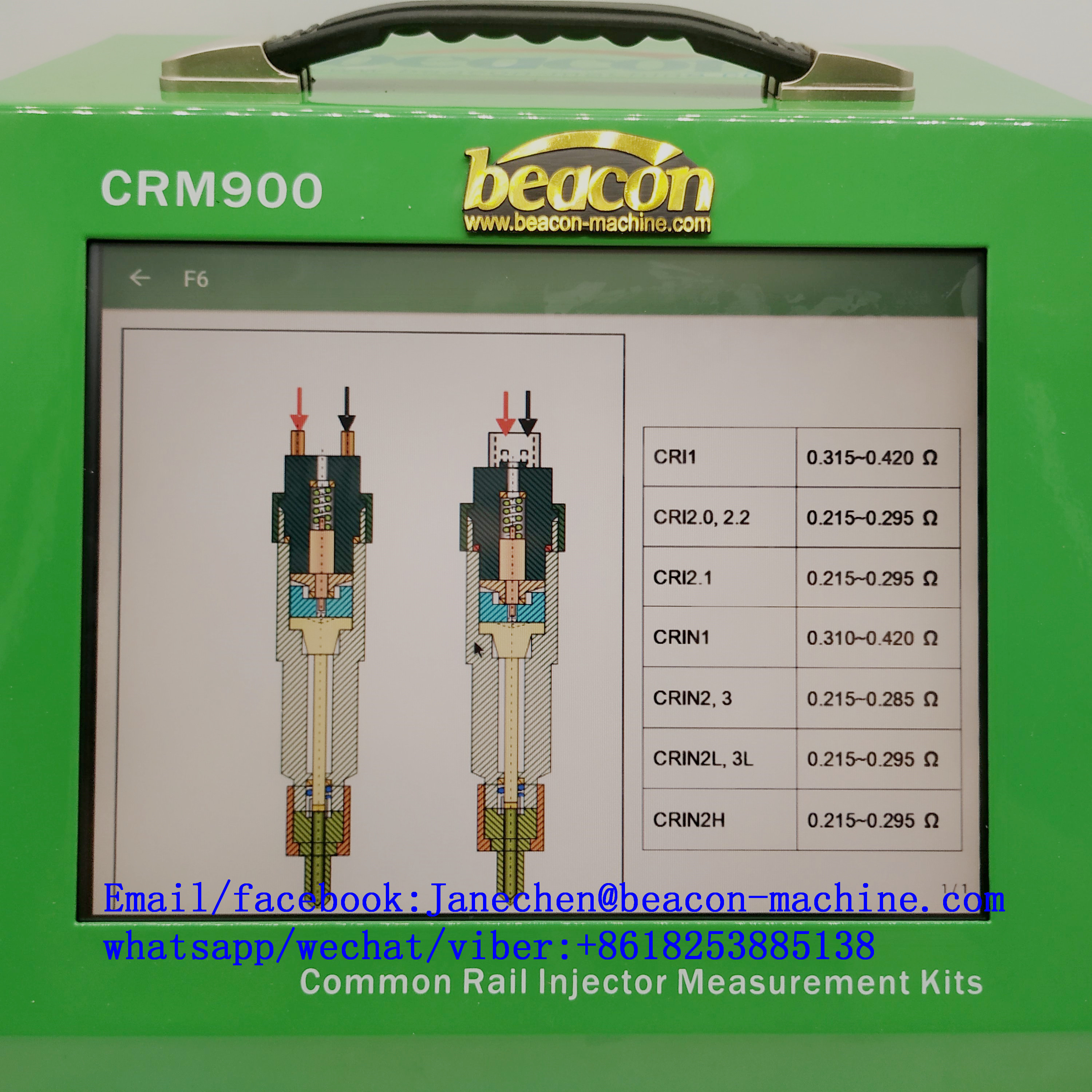 Máquina común carril inyector herramientas de reparación de la actualización 3 Fase de medición CRM900