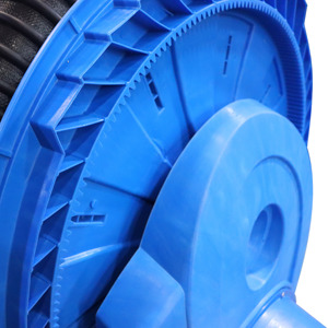 Dérouleur de tuyau d'échappement manuel industriel à ressort, <span class=keywords><strong>plaque</strong></span> en fibre de verre PPS, tuyau en caoutchouc résistant à 200 degrés, souffleur d'air en option - Product Image 3