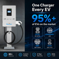 Estación de Carga para Vehículos Eléctricos de Pared de 20KW 30KW 40KW, CCS2 GBT RFID 4G IP54, Cargador Rápido para Vehículos Eléctricos Montado en Pared para Estacionamiento