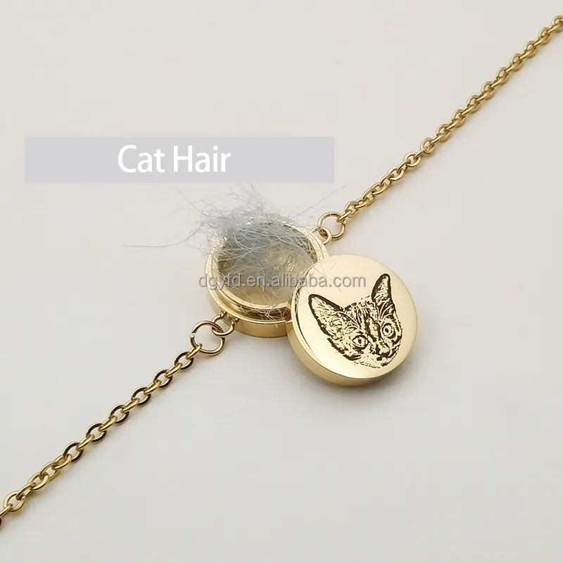 Braccialetto di ricordo del contenitore dei braccialetti della catena di amore dell'animale domestico inciso su ordinazione per il regalo dei gioielli dei peli del cane del gatto