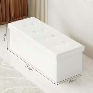 76*38*38CM <b>Outdoor</b> Bench with Storage Faux Leather Footrest Couch for Living Room - Product Image 2